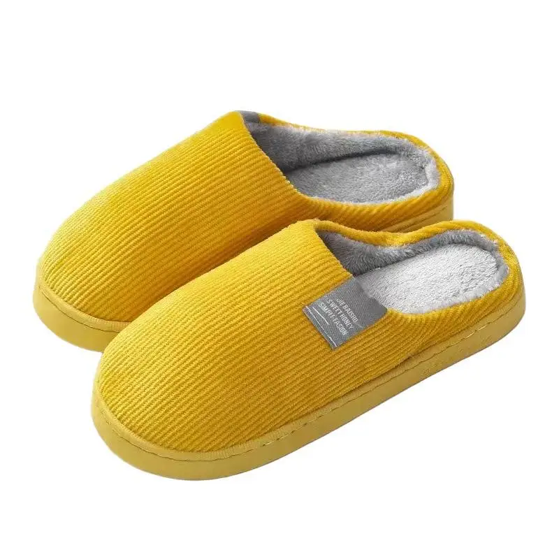 Couple's Plush Slippers Warm Shoes Maternity Ready Stock Wholesale Non-Slip Fleece Men's Cotton Slippers Women's Autumn Indoor Home