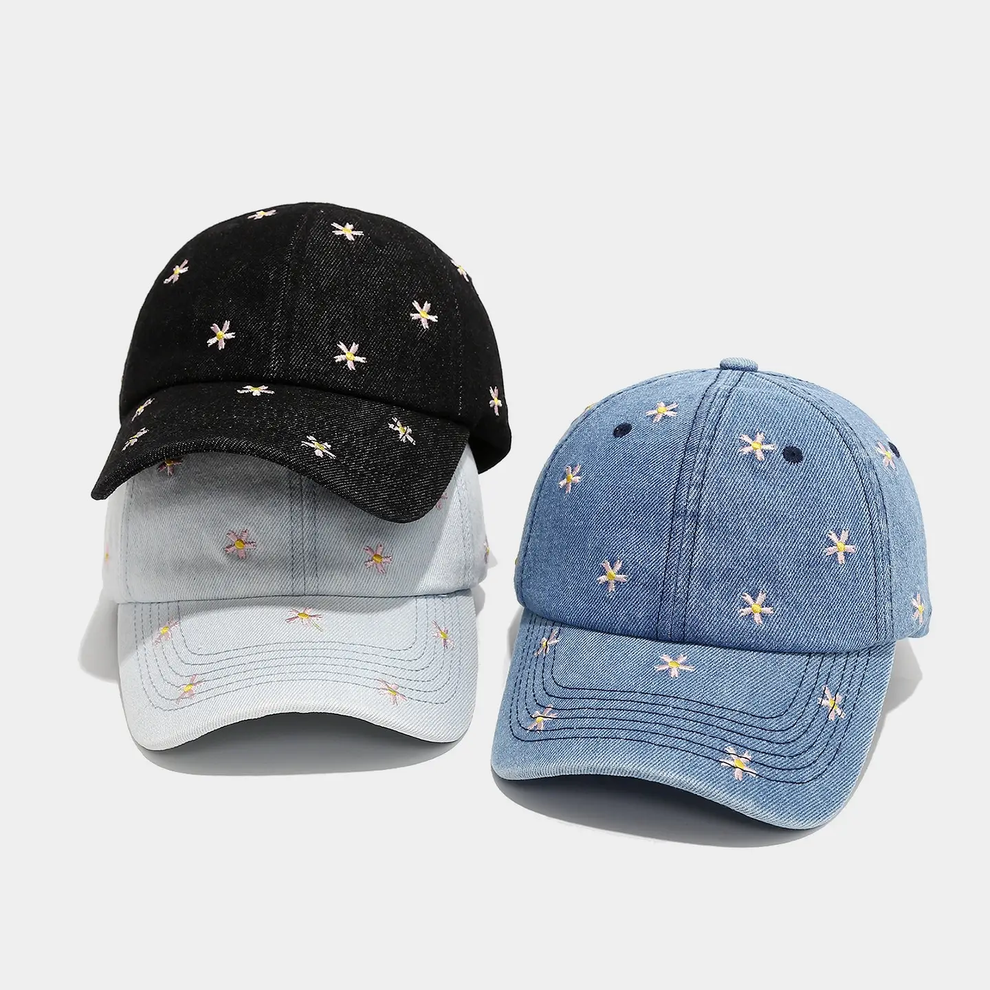 Black Embroidered Women's Sun Hat for Autumn Travel - Image 5