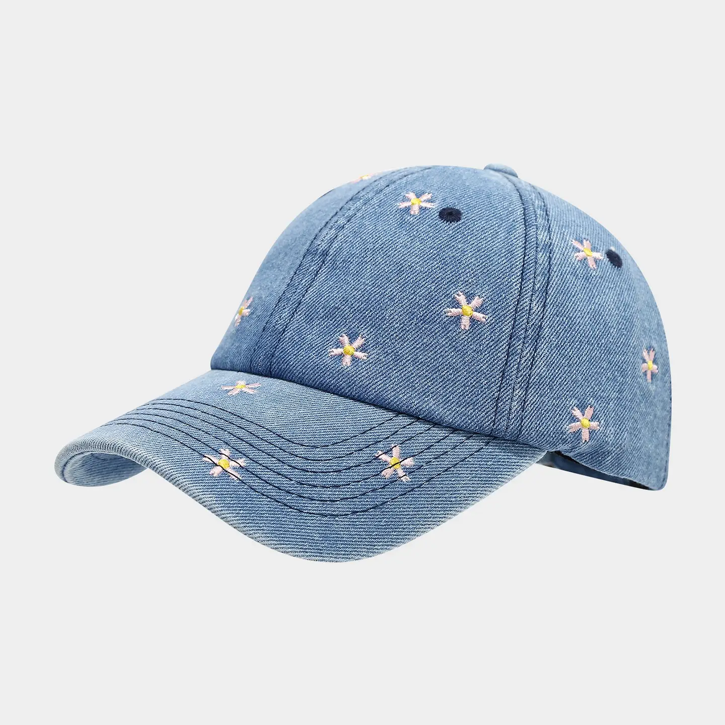 Black Embroidered Women's Sun Hat for Autumn Travel - Image 2