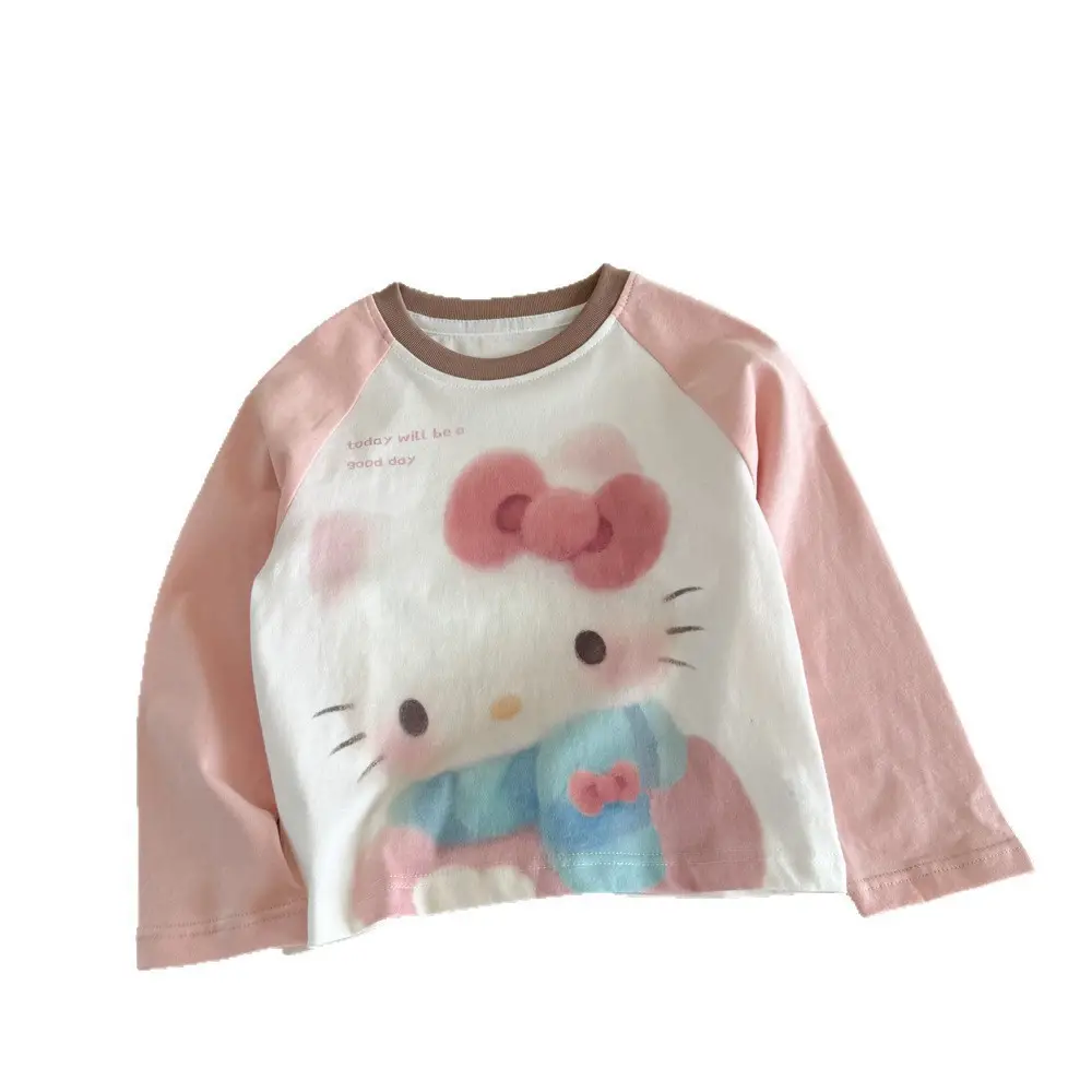 Hello Kitty Long Sleeve Raglan T-Shirt Pink White - Image 6