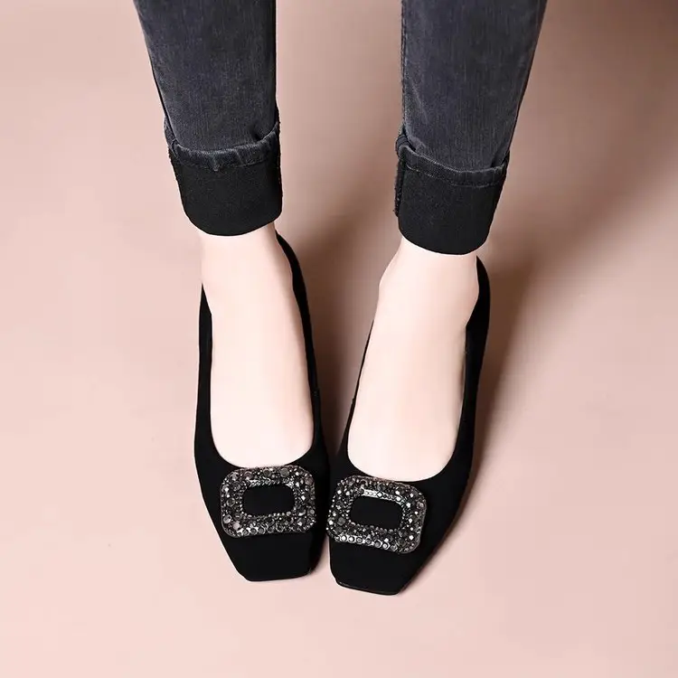 Rhinestone Flat Heels Women Black 2025 - Image 5