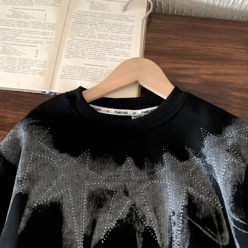 Boys Cotton Sweatshirt Black Ayatul Islam Design