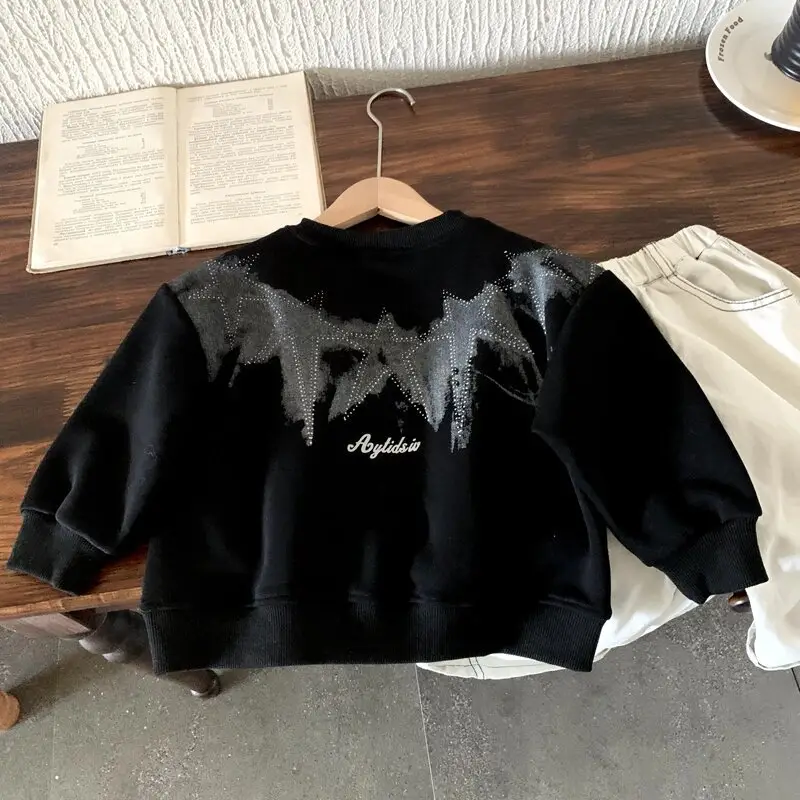 Boys Cotton Sweatshirt Black Ayatul Islam Design