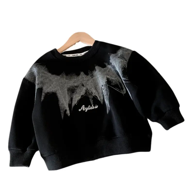 Boys Cotton Sweatshirt Black Ayatul Islam Design