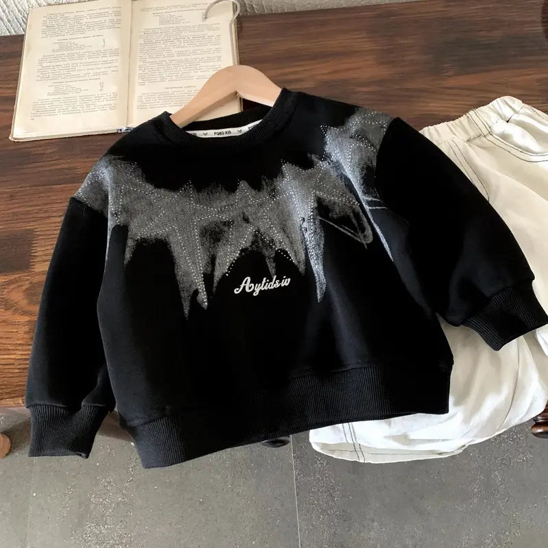 Boys Cotton Sweatshirt Black Ayatul Islam Design — feature 2