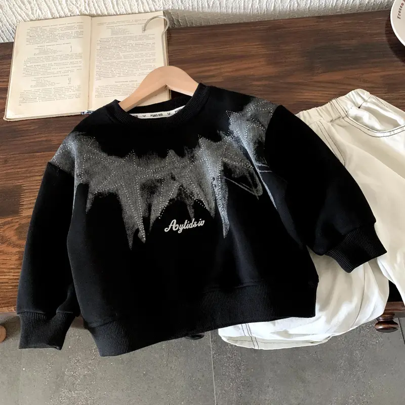 Boys Cotton Sweatshirt Black Ayatul Islam Design — feature 3