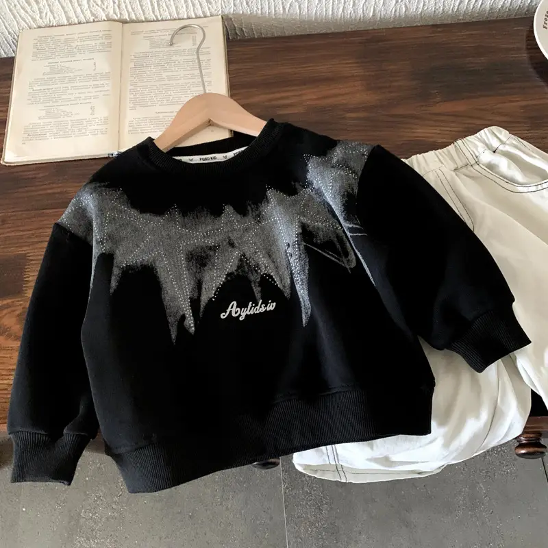 Boys Cotton Sweatshirt Black Ayatul Islam Design — feature 8