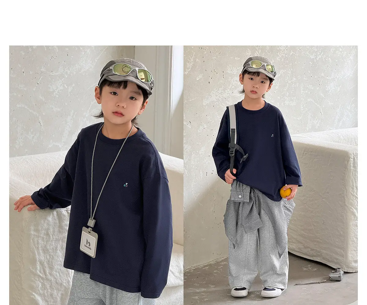 Pure Cotton Boys T-Shirt 2025 Autumn Long Sleeve Casual Wear — feature 32
