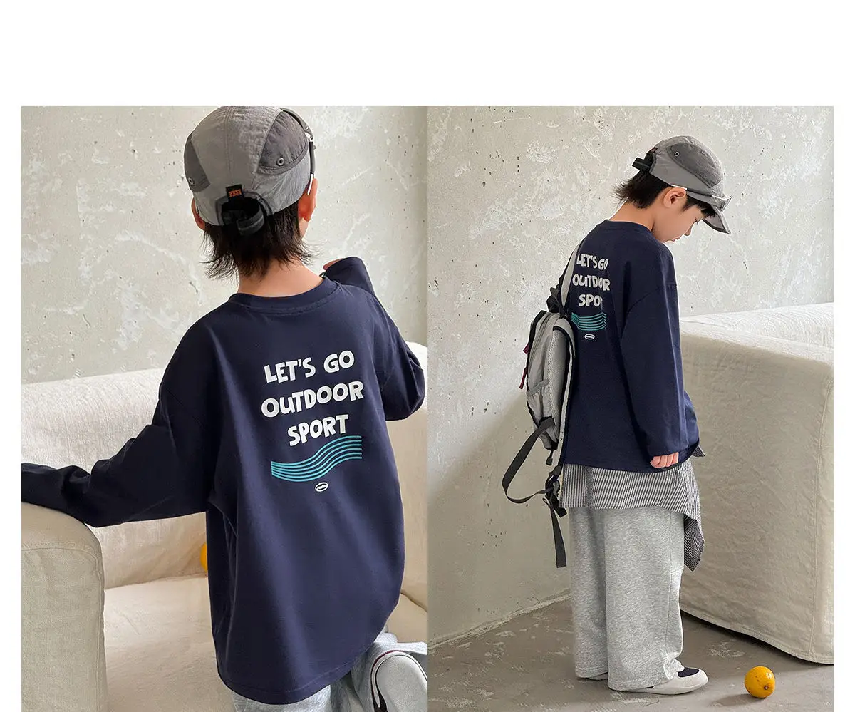 Pure Cotton Boys T-Shirt 2025 Autumn Long Sleeve Casual Wear — feature 35