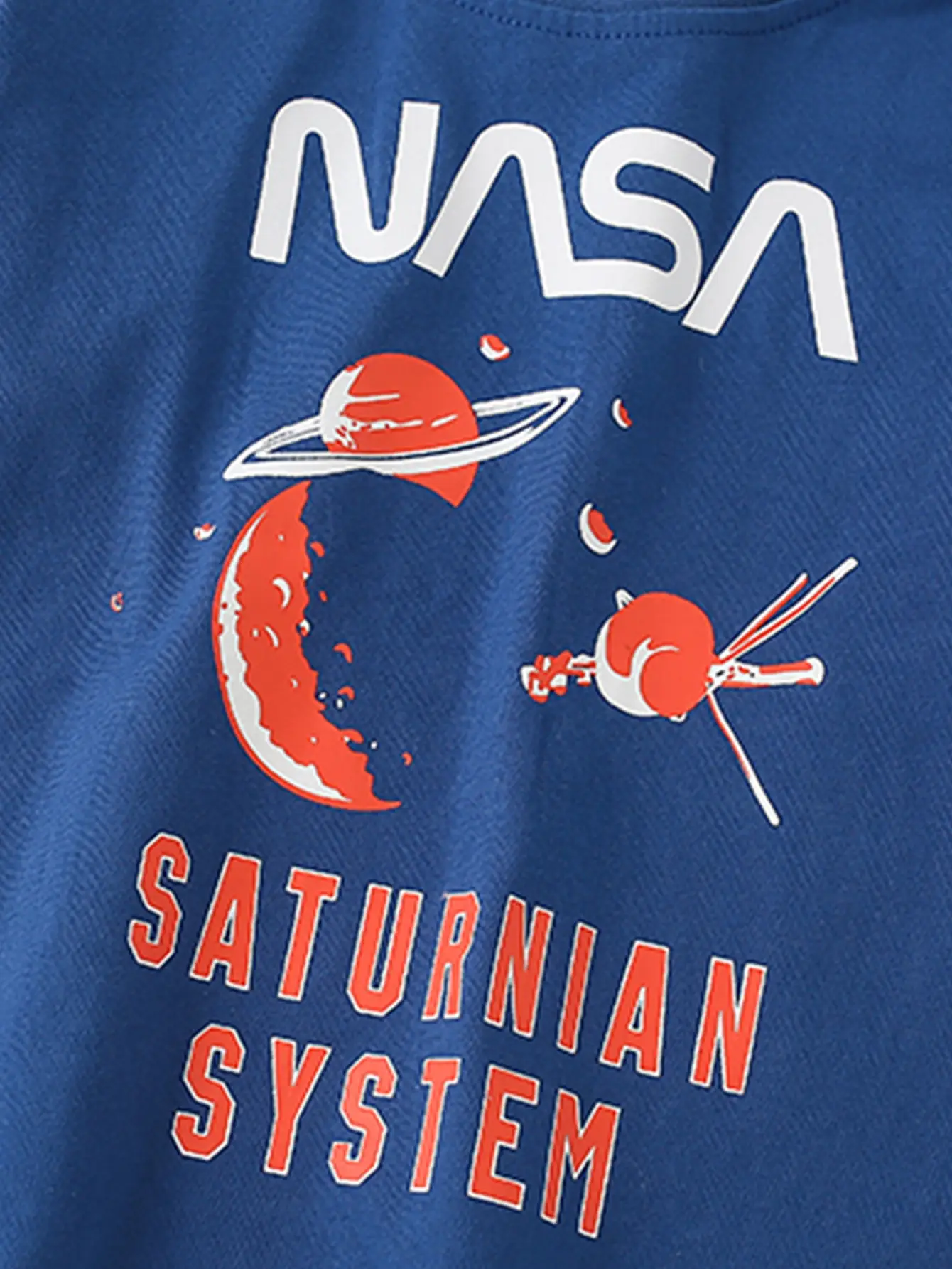 Kids Saturn Print Long Sleeve T-Shirt Blue - Image 5