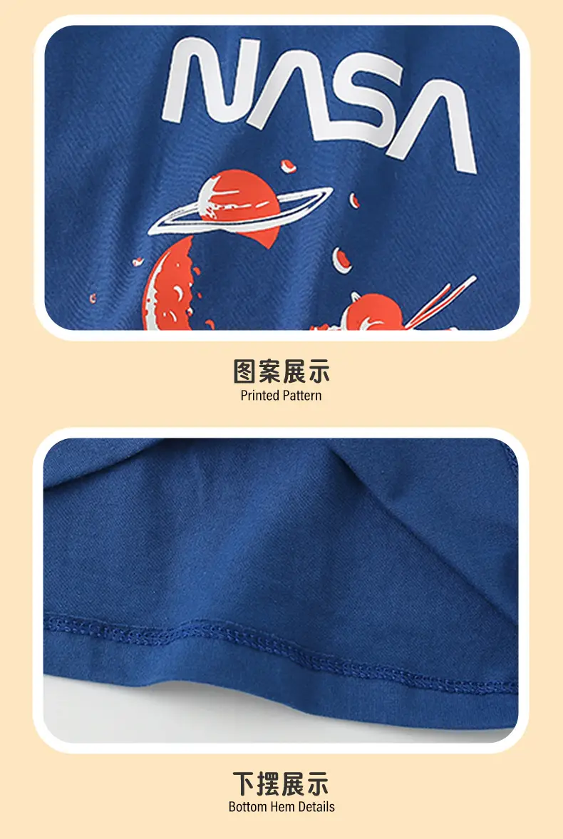 Kids Saturn Print Long Sleeve T-Shirt Blue — feature 10