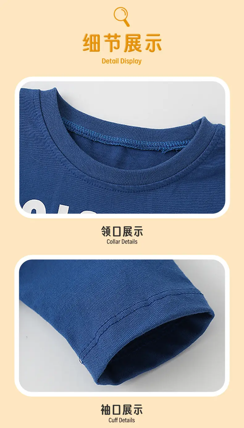 Kids Saturn Print Long Sleeve T-Shirt Blue — feature 9