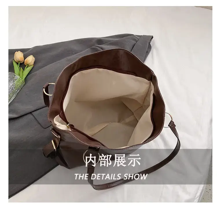 Black Leather Shoulder Bag for Women Large Capacity — feature 12