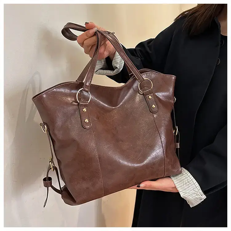 Black Leather Shoulder Bag for Women Large Capacity — feature 28