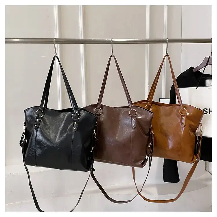 Black Leather Shoulder Bag for Women Large Capacity — feature 44