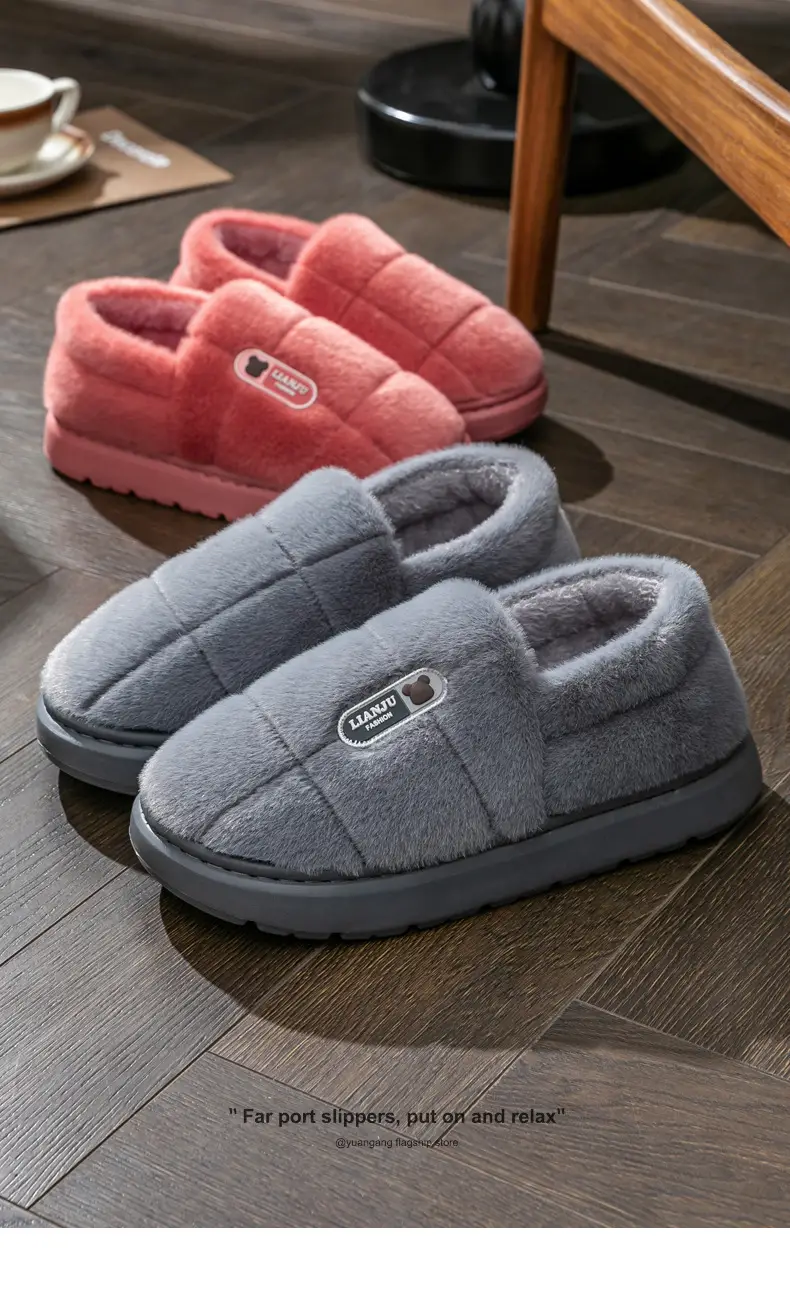 Pink Faux Fur Warm Slippers for Women Autumn Winter 2025 — feature 16