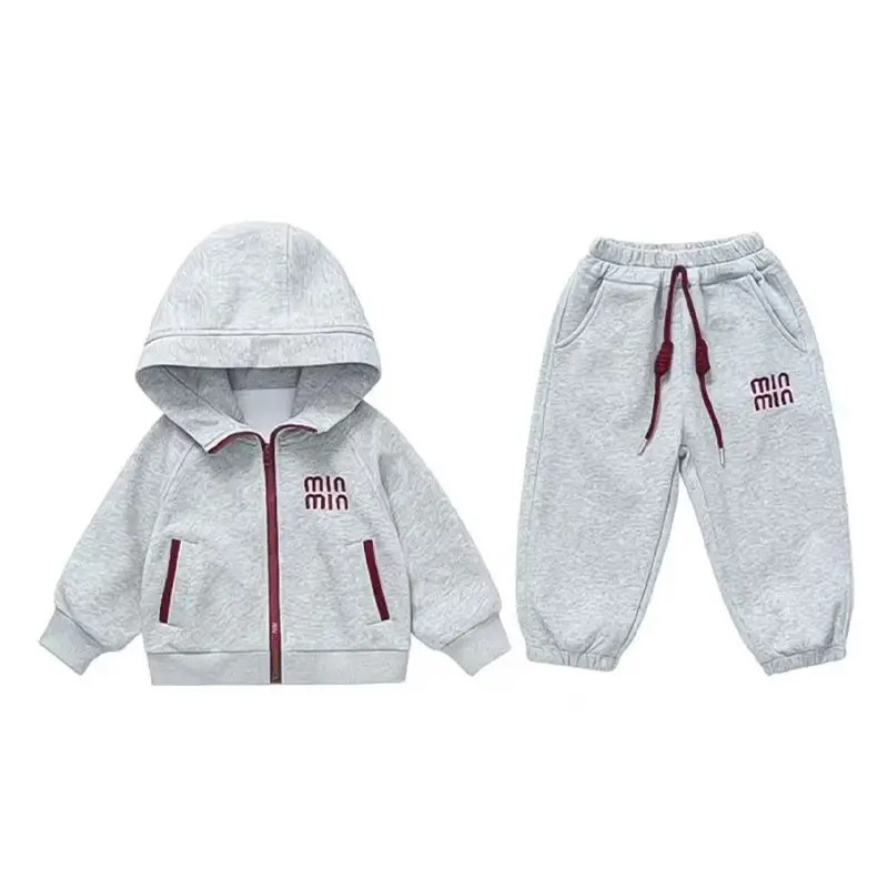 Girls Korean Style Suit Spring and Autum 2025 New Kidsren's Style Hooded Sports Sweatshirt Fashionable Spring Two-Piece Set