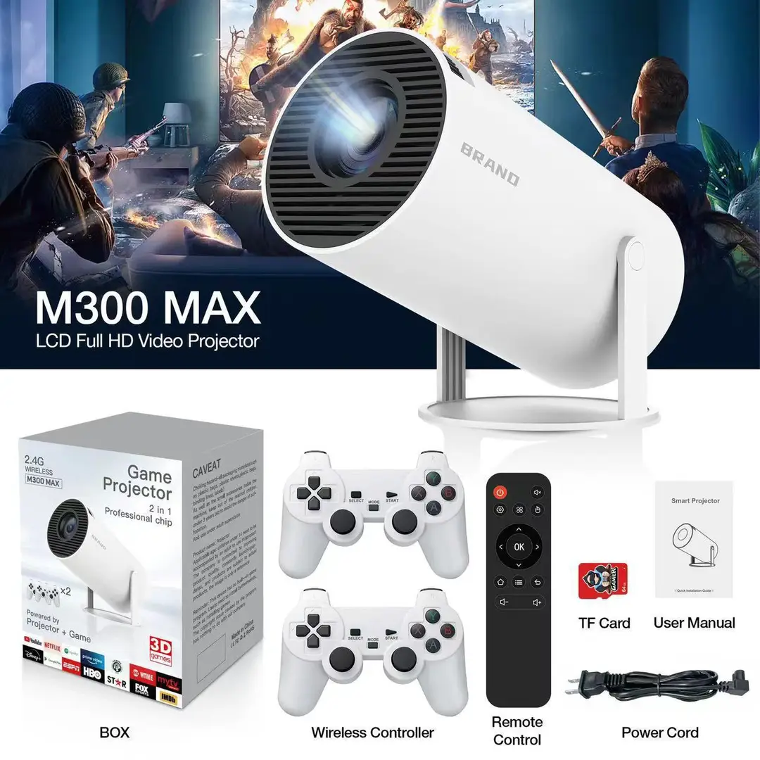 Cross-Border Hy300 Portable Mini Hy300 Outdoor Home-Use Smart Projector with Stand and Bubble Tube, Ultra-Clear — feature 12
