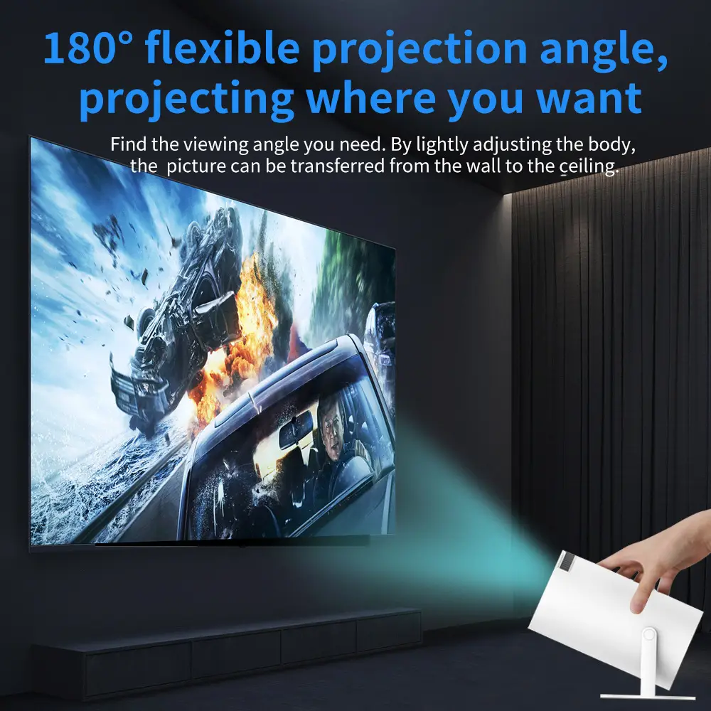 Cross-Border Hy300 Portable Mini Hy300 Outdoor Home-Use Smart Projector with Stand and Bubble Tube, Ultra-Clear — feature 4