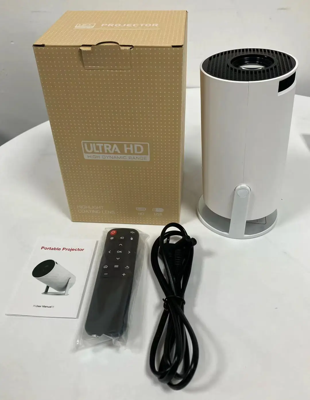 Cross-Border Hy300 Portable Mini Hy300 Outdoor Home-Use Smart Projector with Stand and Bubble Tube, Ultra-Clear — feature 6