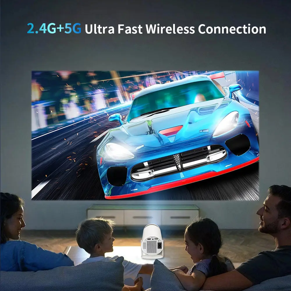 Cross-Border Hy300 Portable Mini Hy300 Outdoor Home-Use Smart Projector with Stand and Bubble Tube, Ultra-Clear — feature 9
