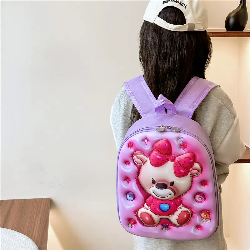 Children's Stereo Schoolbags, Kindergarten Boys and Girls, Large-Capacity Backpacks, Cartoon Cute Concave Shell Stereo Backpacks