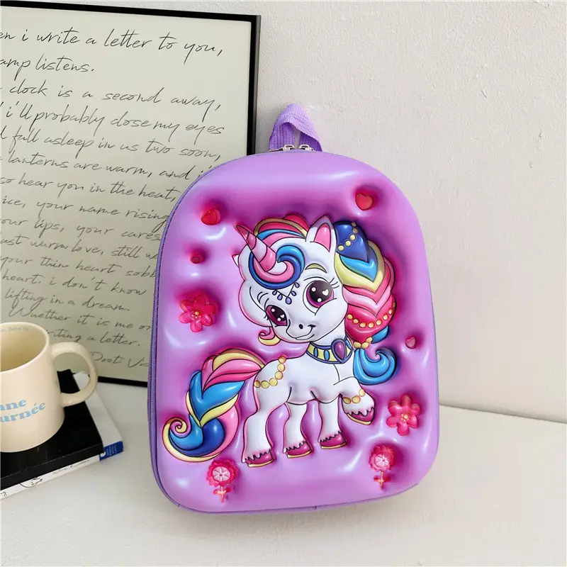 Children's Stereo Schoolbags, Kindergarten Boys and Girls, Large-Capacity Backpacks, Cartoon Cute Concave Shell Stereo Backpacks