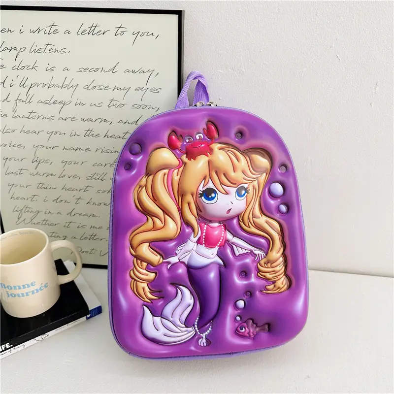 Children's Stereo Schoolbags, Kindergarten Boys and Girls, Large-Capacity Backpacks, Cartoon Cute Concave Shell Stereo Backpacks