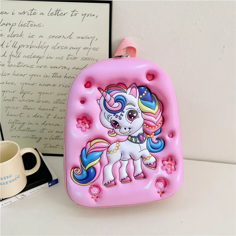 Children's Stereo Schoolbags, Kindergarten Boys and Girls, Large-Capacity Backpacks, Cartoon Cute Concave Shell Stereo Backpacks