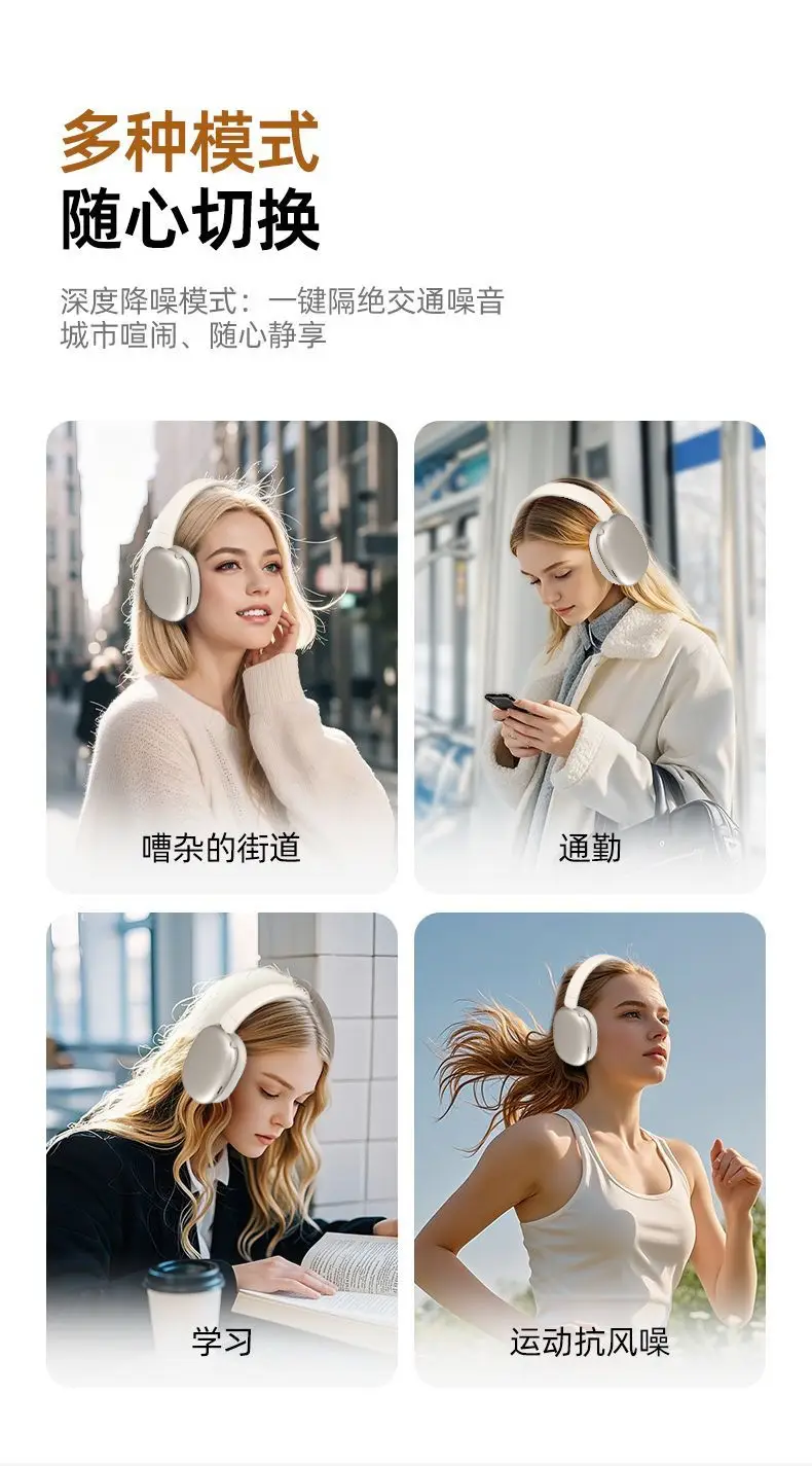 2025 Vje35 ANC Over-Ear Bluetooth Headphones Black — feature 7