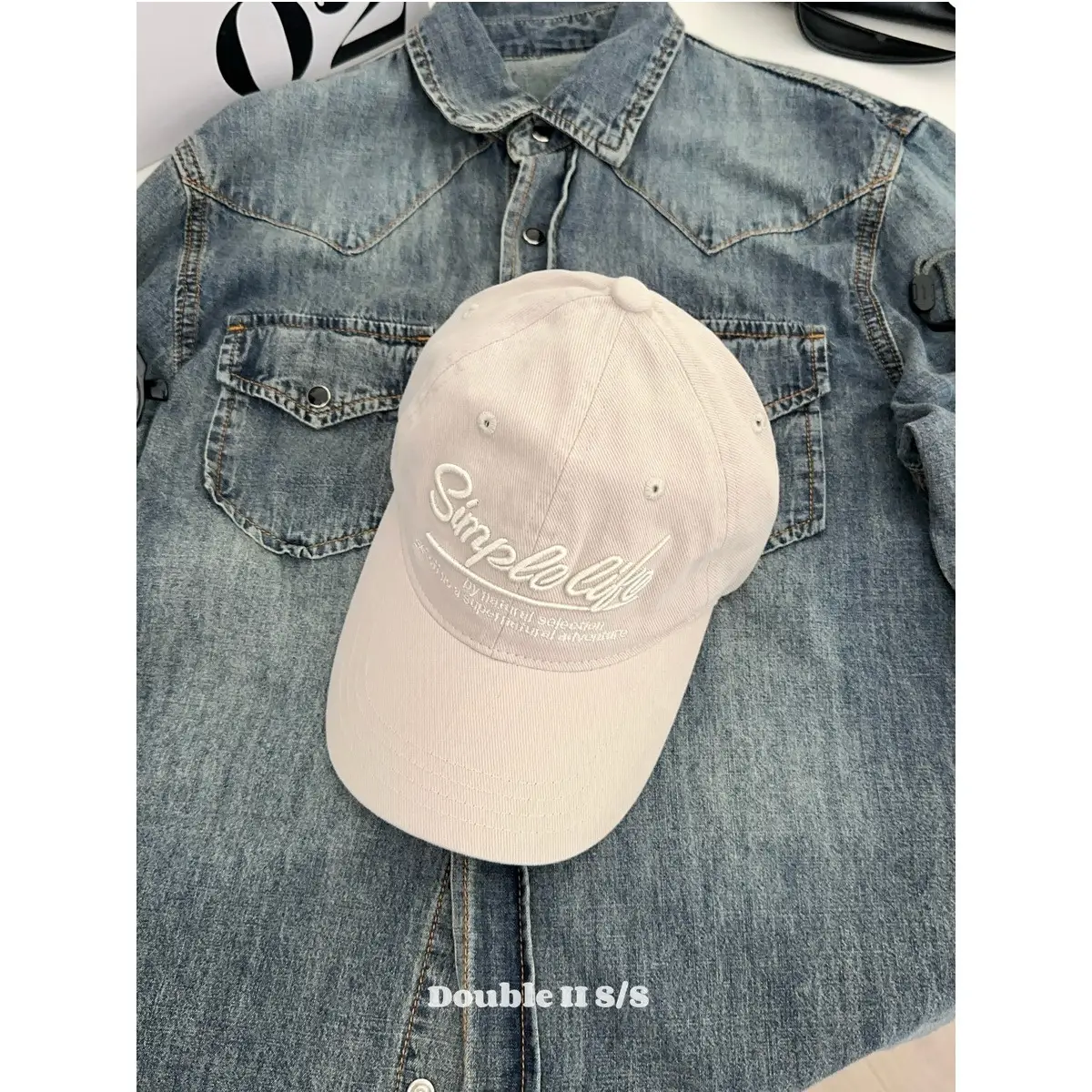 Double I I Retro Letter Embroidery Baseball Cap for Women - Image 5