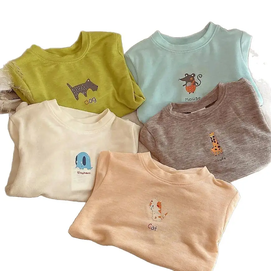 Pure Cotton Korean Style Light Blue Long Sleeve T-Shirt for Boys Girls - Image 10