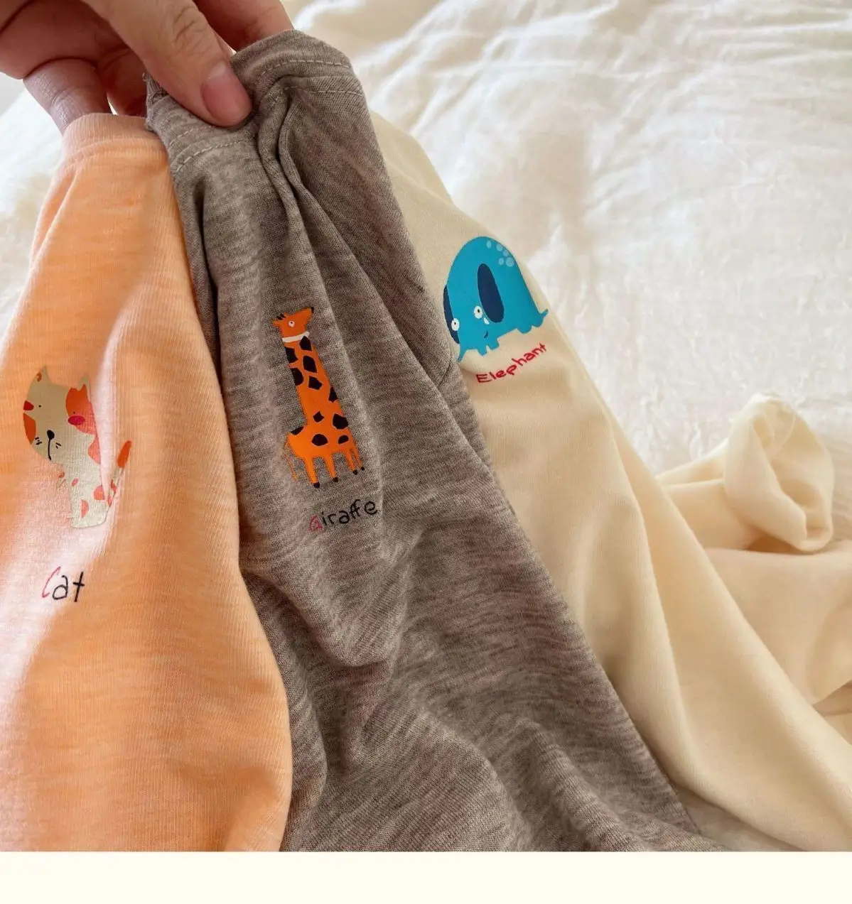 Pure Cotton Korean Style Light Blue Long Sleeve T-Shirt for Boys Girls — feature 7