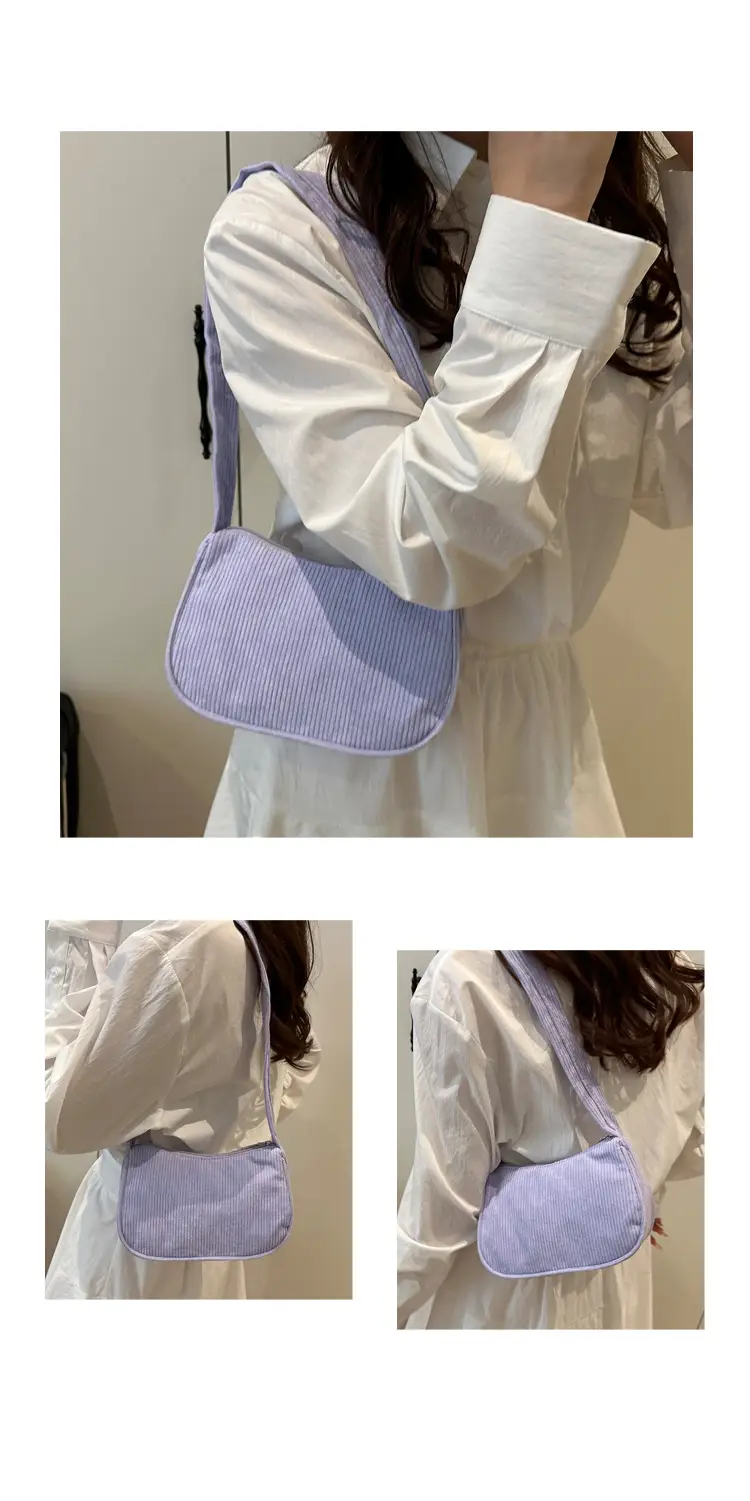 Trendy Square Bag for Women Corduroy Solid Color — feature 11