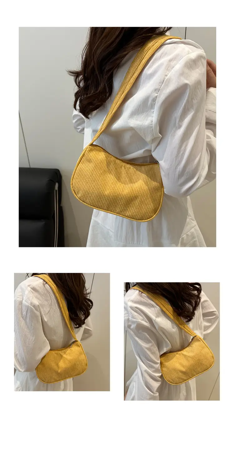Trendy Square Bag for Women Corduroy Solid Color — feature 12