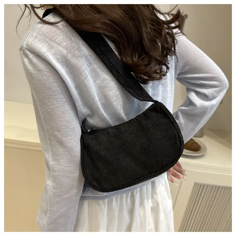 Trendy Square Bag for Women Corduroy Solid Color — feature 14