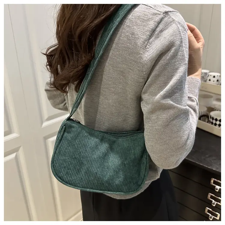 Trendy Square Bag for Women Corduroy Solid Color — feature 15