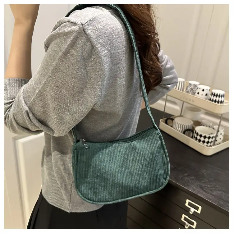 Trendy Square Bag for Women Corduroy Solid Color — feature 16