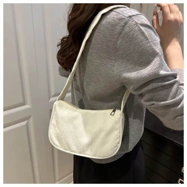 Trendy Square Bag for Women Corduroy Solid Color — feature 19