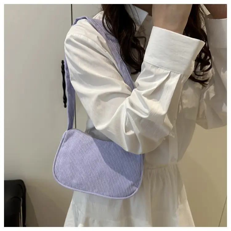 Trendy Square Bag for Women Corduroy Solid Color — feature 20