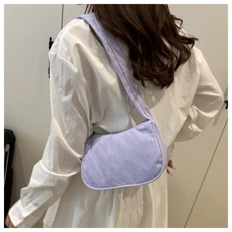 Trendy Square Bag for Women Corduroy Solid Color — feature 21