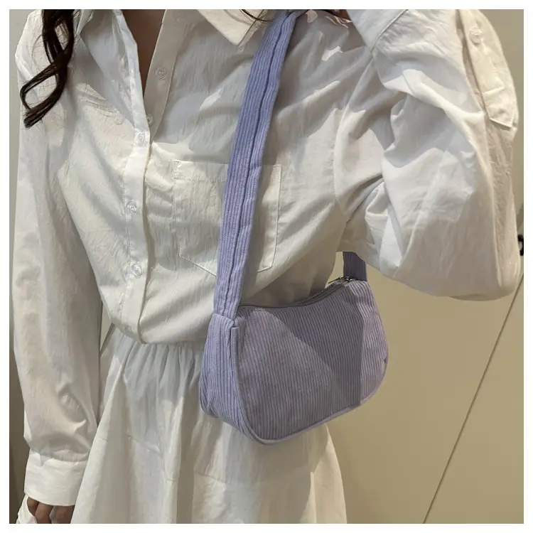 Trendy Square Bag for Women Corduroy Solid Color — feature 22