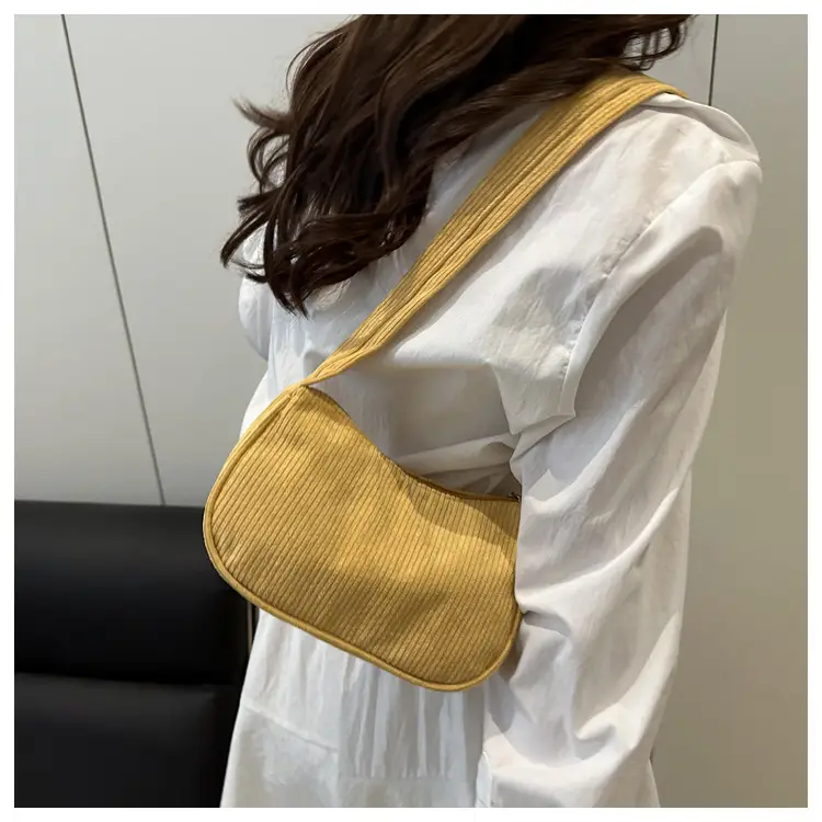 Trendy Square Bag for Women Corduroy Solid Color — feature 23