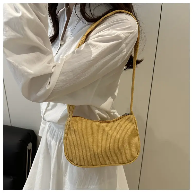 Trendy Square Bag for Women Corduroy Solid Color — feature 24