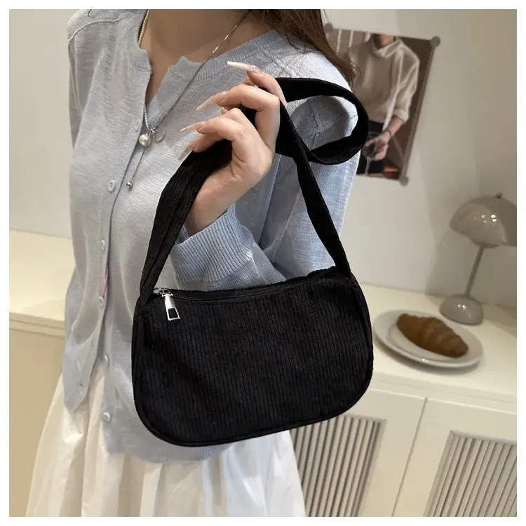 Trendy Square Bag for Women Corduroy Solid Color — feature 25