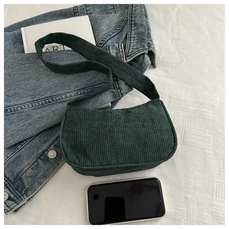 Trendy Square Bag for Women Corduroy Solid Color — feature 29