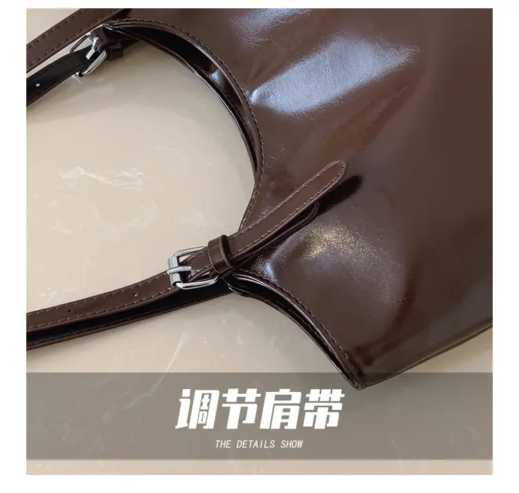 Black Leather Tote Bag for Women Large Capacity Shoulder Bag — feature 6