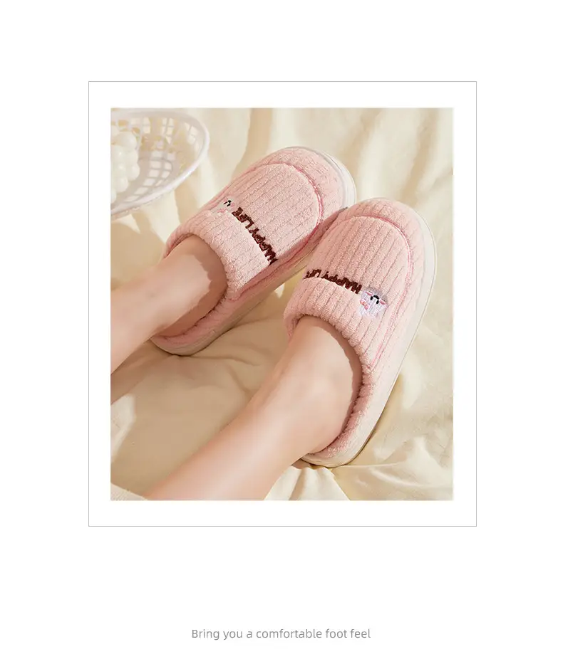 Men Winter Furry Slippers Grey Cotton Warm Indoor — feature 19