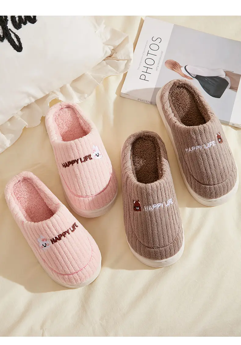 Men Winter Furry Slippers Grey Cotton Warm Indoor — feature 21