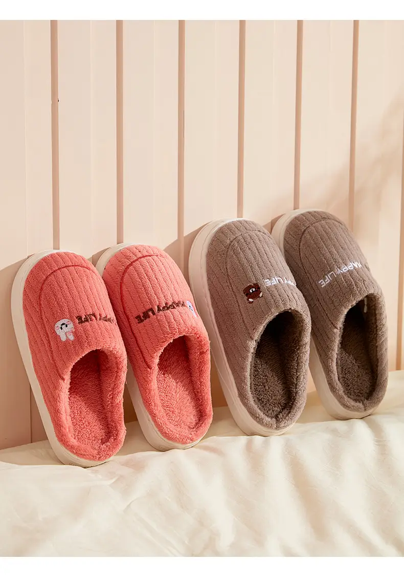 Men Winter Furry Slippers Grey Cotton Warm Indoor — feature 22